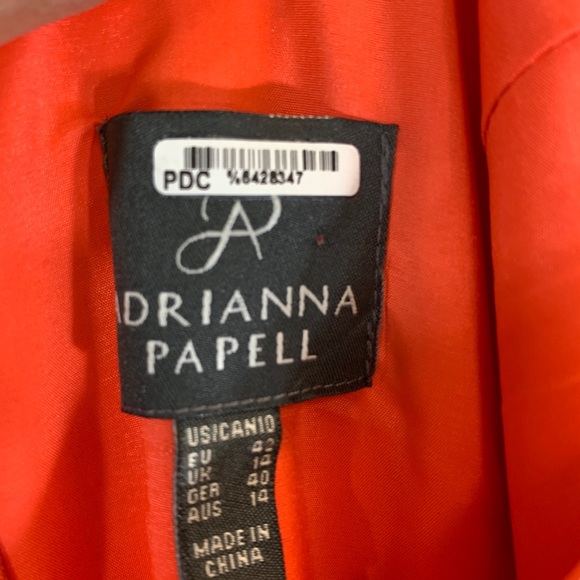 Adrianna Papell Pink Floral V Neck Dress Size 10 - Picture 3 of 4